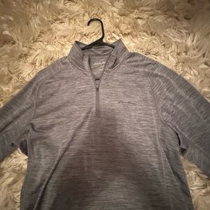Eddie Bauer Men's Zip-Up Gray Sweater